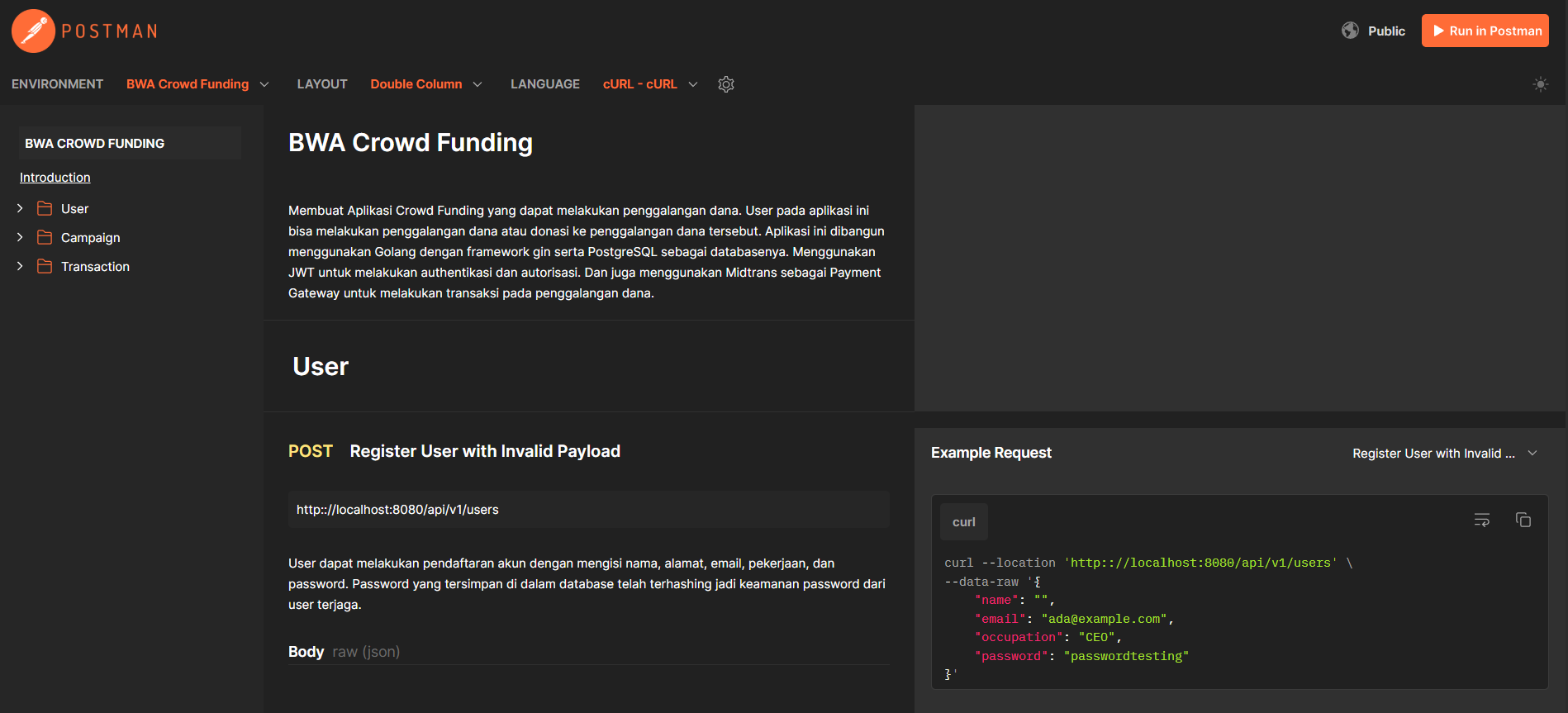 API Crowd Funding